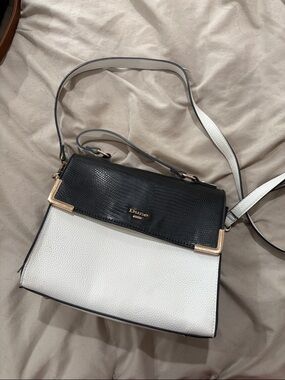 Dune London Black & White Two-Tone Structured Top-Handle Satchel